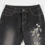 SC Retro Embroidery Flare Jeans GQLF-26899