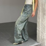 SC Snake Print Straight Jeans GQLF-1627