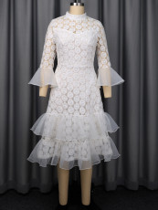 SC Lace See Through Tulle Midi Dress GKEN-ADR051167