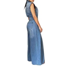 SC Sleeveless Washed Denim Jumpsuit GQLF-88680