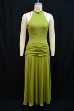 SC Solid Color Sleeveless Pleated Maxi Dress DGANY-LB2068