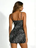 SC Leopard Print Drawstring Mini Dress HNIF-ZM021