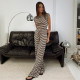 SC Stripe Print Cardigan Two Piece Pants Set GSBW-J26ST078