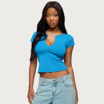 SC V Neck Short Sleeve T Shirt GSBW-J26TP062