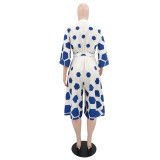 SC Lapel Print Half Sleeve Loose Romper GYLY-11123