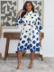 SC Lapel Print Half Sleeve Loose Romper GYLY-11123