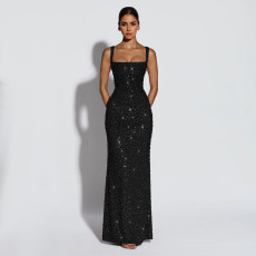 SC Sexy Sleeveless Sequin Maxi Dress BY-7633