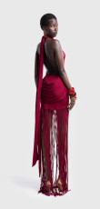 SC Solid Color Sleeveless Tassel Evening Dress GJMF-97729
