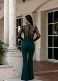 SC Mesh Embroidery Belt Wide Leg Jumpsuit LA-6006