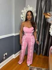 SC Sexy Sport  Wrap Chest Tops Pants 2-Piece Set XMCS-cs060417