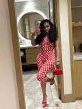 SC Polka Dots Print Backless Jumpsuit CM-60313