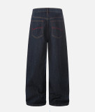 SC Plus Size Button-front Color Block Patchwork Jeans GYLN-4697