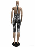 SC Polka Dots Print Backless Jumpsuit CM-60313