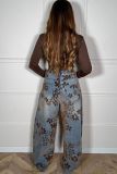 SC Retro Flocked Color-Block Jacquard Jeans GYLN-9430