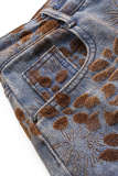 SC Retro Flocked Color-Block Jacquard Jeans GYLN-9430