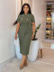 SC Short Sleeve Solid Color Midi Dress GYLY-11111
