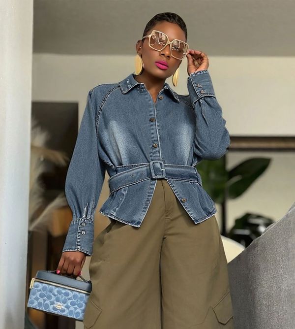 SC Fashion Long Sleeve Ruffles Denim Coats GYLN-3363