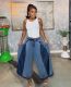 SC Plus Size  Loose Color Block Wide Leg Jeans GYLN-9306
