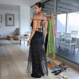 SC Lace Patchwork Off Shoulder Maxi Dress GZJQ-K25D91003