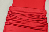 SC Solid Color Ruched Mini Dress GJYO-305057