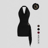 SC Halterneck Backless V Neck Mini Dress GSRX-SRX720