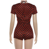 SC Polka Dots Print Bikinis Tops Three Piece Shorts Set GZJQ-K6S02650A