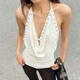 SC Halterneck Backless Ruffles Top GPKJ-MR45584