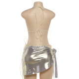 SC Sexy Tie Up Button Bikinis Three-Piece Swimsuit XEF-K25F91072