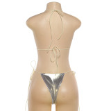SC Sexy Tie Up Button Bikinis Three-Piece Swimsuit XEF-K25F91072