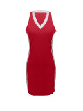 SC Plus Size Contrast Color Sleeveless Sport Mini Dress ZDF-33522