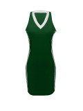 SC Plus Size Contrast Color Sleeveless Sport Mini Dress ZDF-33522