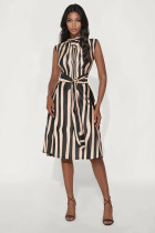 SC Stripe Print Sleeveless Midi Dress XHXF-481