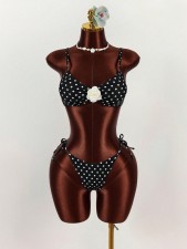 SC Polka Dots Print Tie Up Bikini 2 Piece Swimsuit GXIY-K26L2071