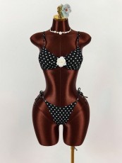 SC Polka Dots Print Tie Up Bikini 2 Piece Swimsuit GXIY-K26L2071