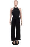 SC Beaded Off Shoulder Belt Loose Jumpsuit  XHXF-8688