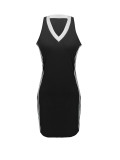 SC Plus Size Contrast Color Sleeveless Sport Mini Dress ZDF-33522