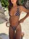 SC Polka Dots Print Halterneck Backless Bikinis Swimsuit GXIY-K26L2091