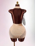 SC Solid Color Halterneck Backless Mini Dress GXIY-K26L2043