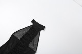 SC Mesh Patchwork See Through Backless Maxi Dress GSLF-K6D02617A