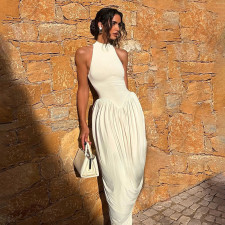 SC Sleeveless Solid Color Irregular Maxi Dress GYME-K25D90618