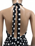 SC Polka Dots Print Off Shoulder Midi Dress CM-60325