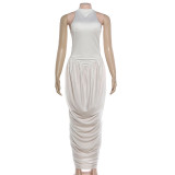 SC Sleeveless Solid Color Irregular Maxi Dress GYME-K25D90618