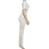 SC Slash Shoulder Solid Color Slim Maxi Dress GYME-K6D02826A