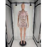 VIP1 Print Short Sleeve Tops Two Piece Shorts Set FOSF-8821