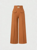 SC Metal Clasp Loose Straight Pants SH-391468