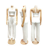 SC Solid Color Sleeveless Casual Two Piece Pants Set SFY-839
