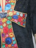 SC Vintage Cross-Print Rhinestone Top SH-391514
