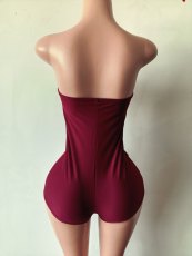 Pre Order: About 7 work days shipping Solid Tube Top Romper YUEM-30046