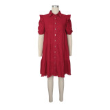 SC Short Sleeve Solid Color Mini Dress BMF-837