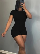 SC Solid Color Short Sleeve Mini Dress GDYF-3151